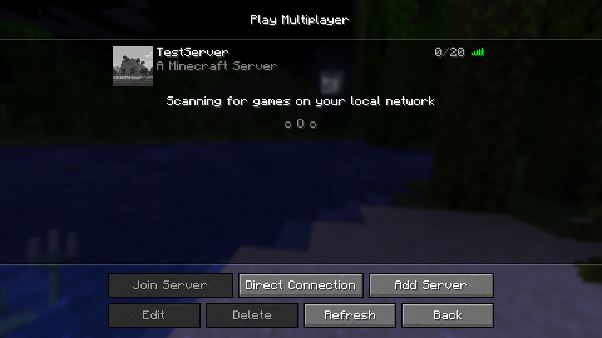 Entering the IP address to join your hosted Minecraft server